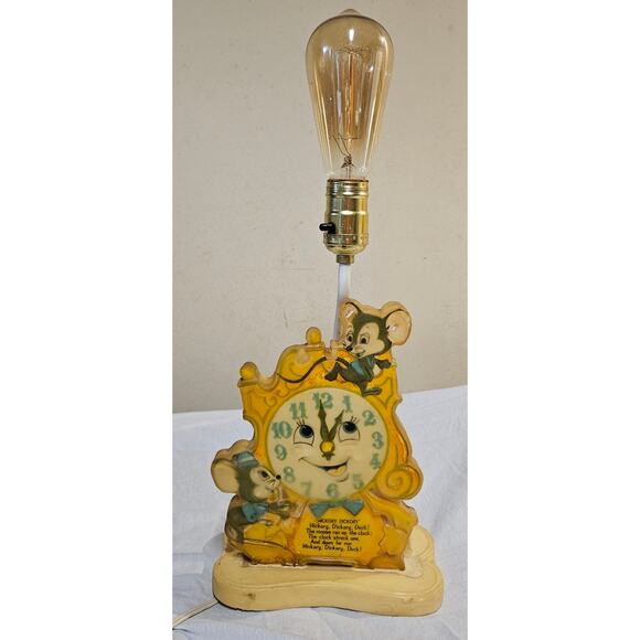 Underwriters Laboratories Figurine Lamp Hickory Dickory Dock VTG - Picture 4 of 4